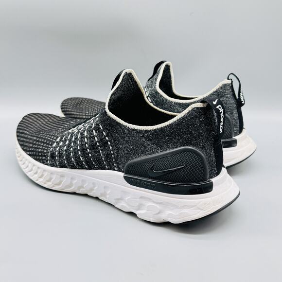 Nike Shoes Mens 12 Black React Phantom Flyknit 2 Slip On Running Sneakers - Picture 5 of 12